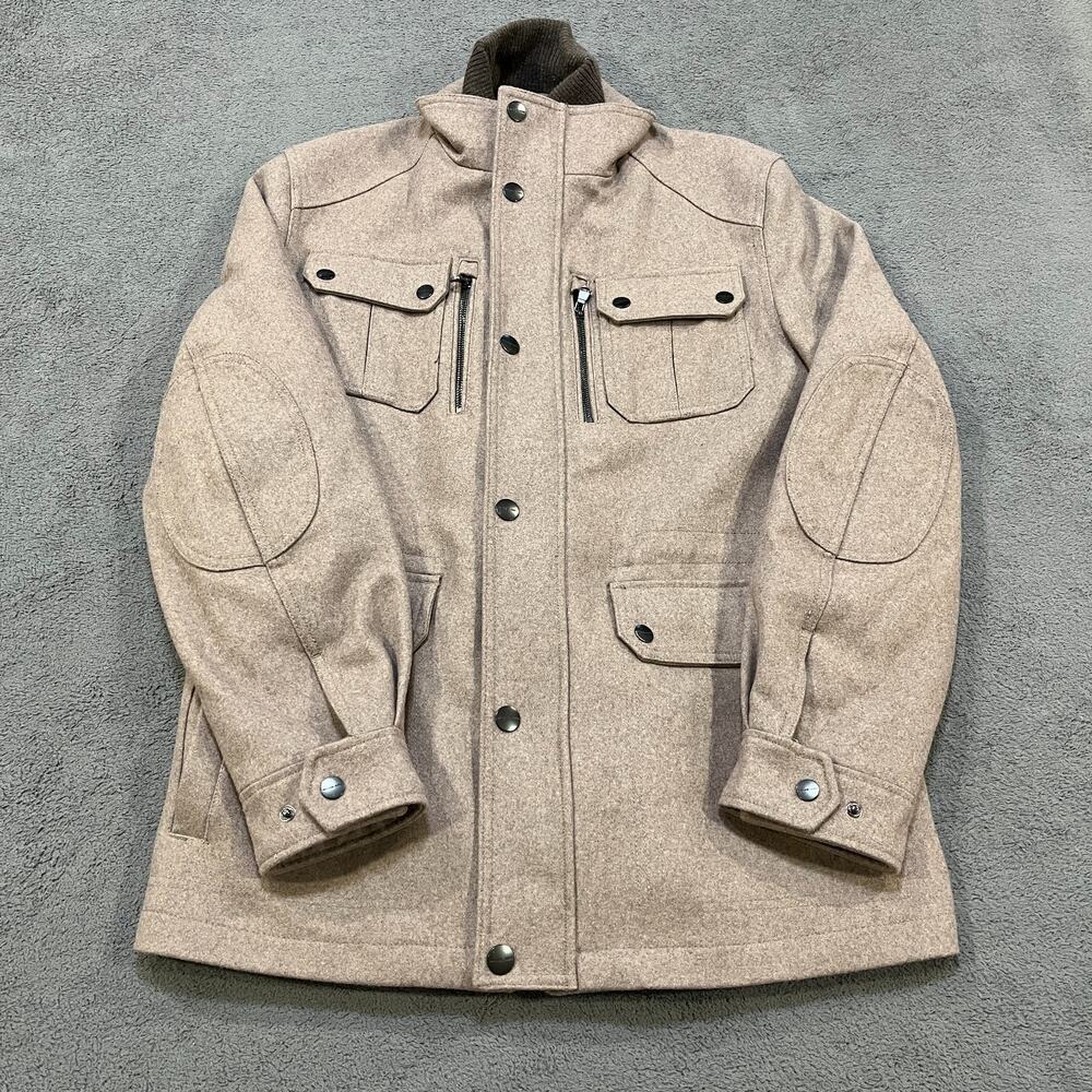 Michael Kors Beige Utility Coat Wool Blend Field Jacket Men's Size Medium